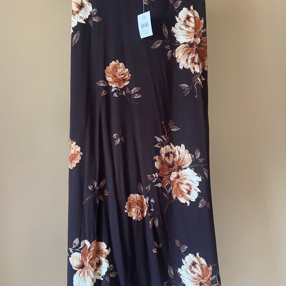 NWT J.Jill Floral Brown Skirt Petite L